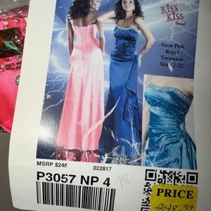 Kissy Kissy Kids Dress - Neon Pink and Turquoise